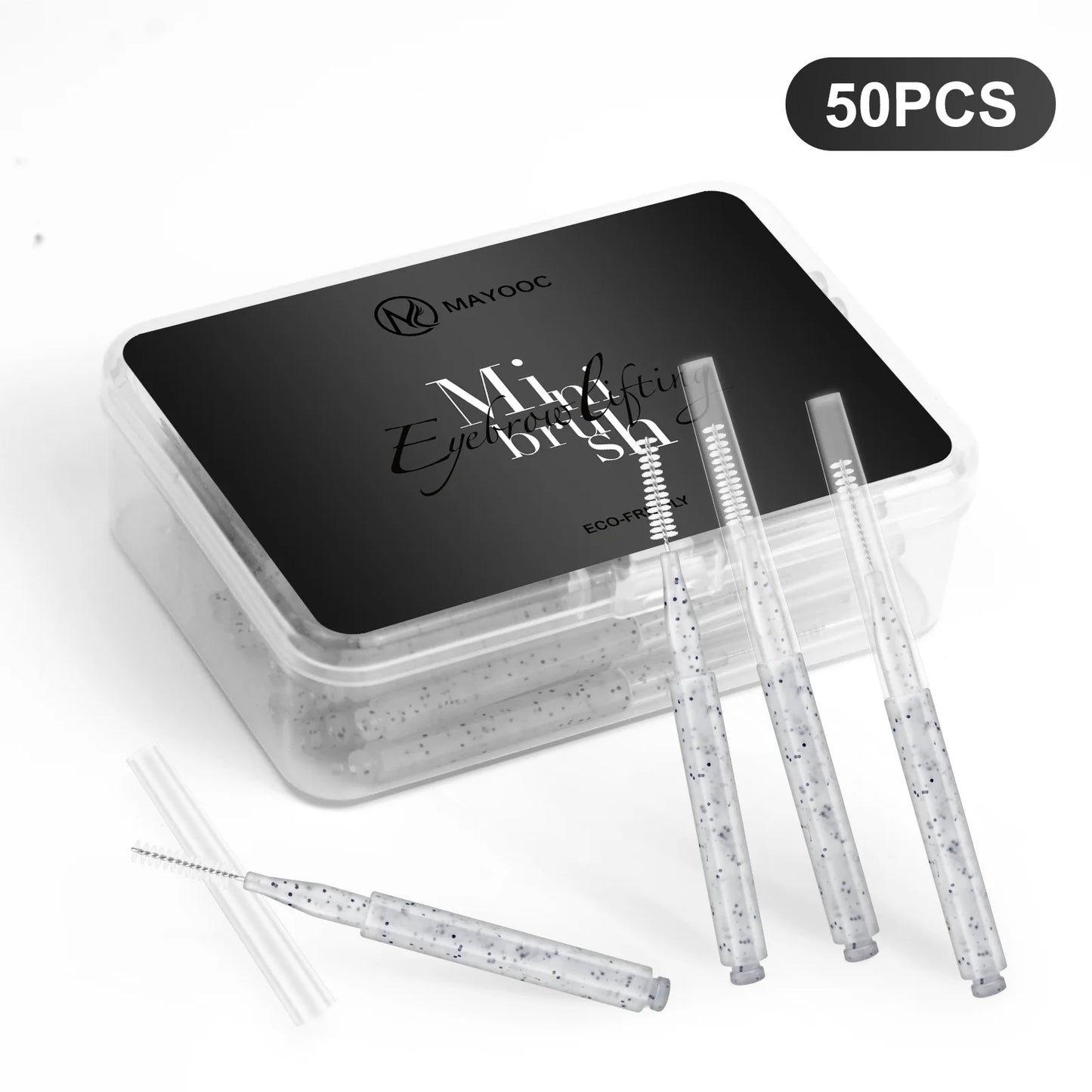 MAYOOC Mini Oogbrauwborstel Set – Wegwerp Oogbrowlifting & Permanent Borstels met Buigbare Microapplicators voor Perfecte Wimpertoepassing