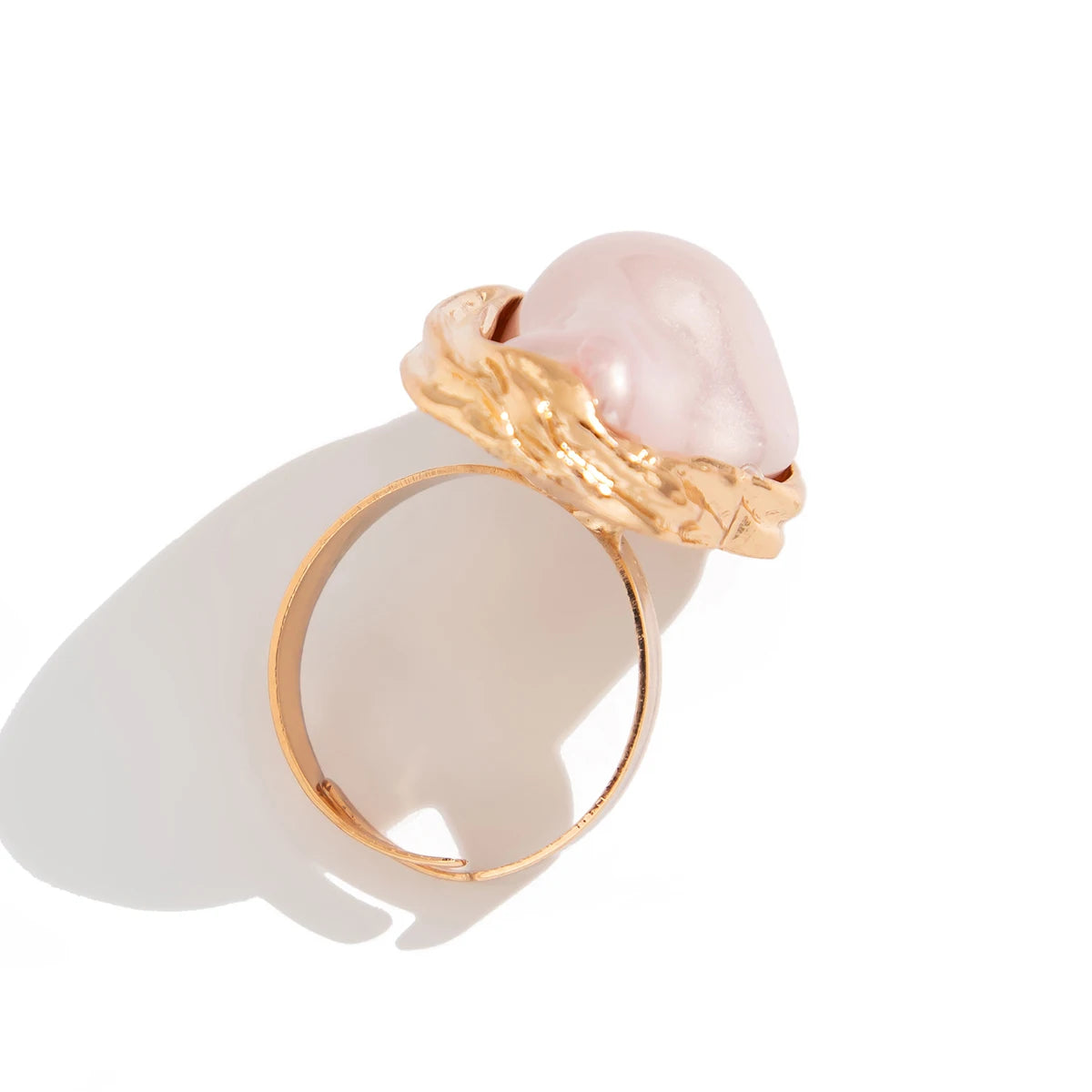 Elegante Onregelmatige Barok Imitatieparel Verstelbare Ringen voor Vrouwen - Esthetische Geometrische Bruiloftsjuwelen door Ingemark