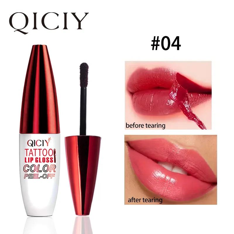 Matte Peel Off Lip Gloss - Waterdichte Tattoo Lippenstift met Overdracht Weerstand - Natuurlijke Roze Tint voor Moeiteloze Contour