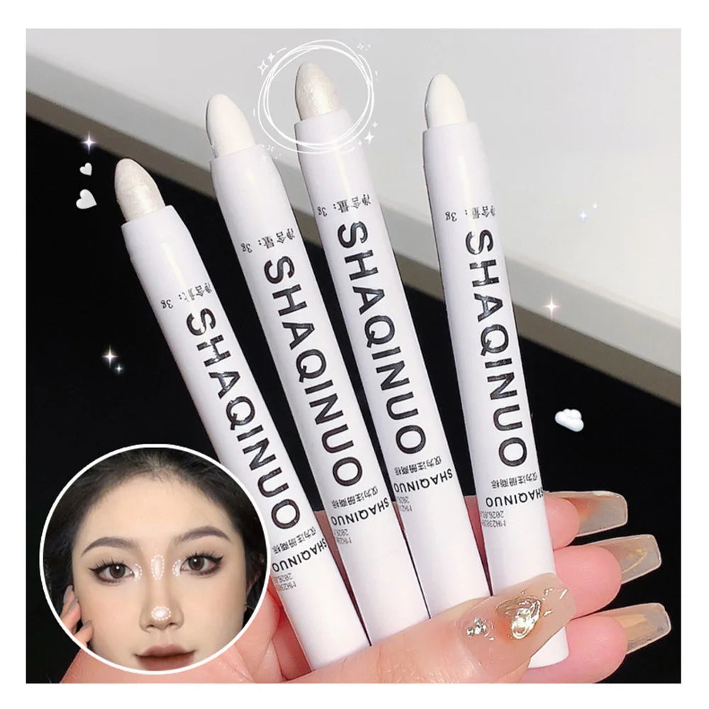 Stralende Matte Oogschaduwstick & Schitterende Zilveren Highlighter Duo - Perfect voor Prachtige Ooglooks!