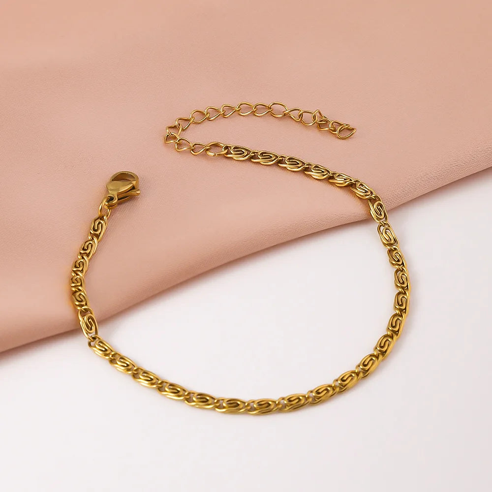 Chique Lichte Rvs Papierclip Kettingarmband - Elegante Eenvoudige Luxe Sieraden voor Vrouwen, Perfect voor Dagelijks Gebruik
