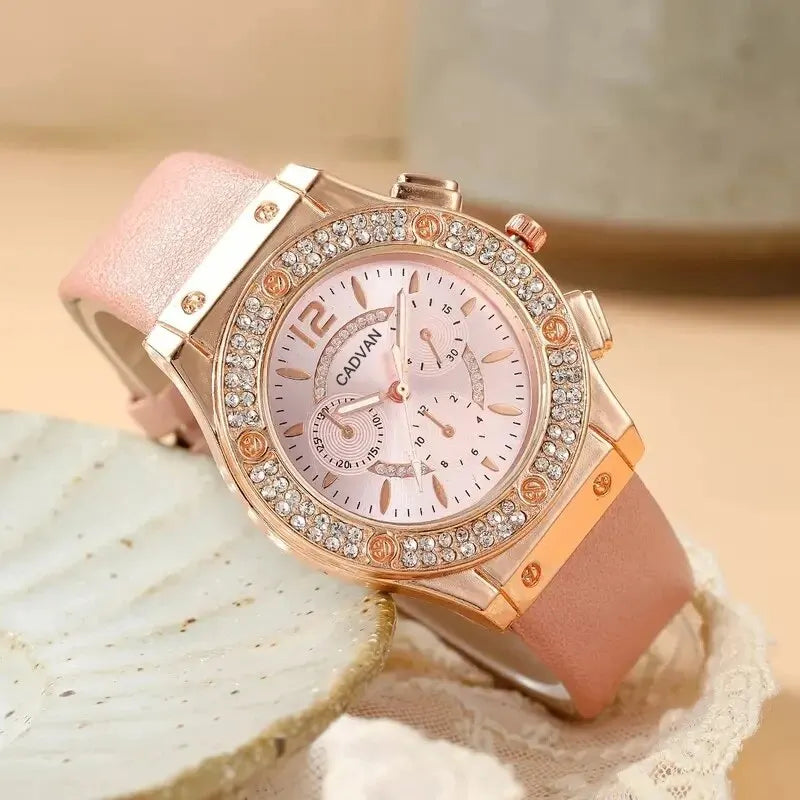 Exquise Luxe Rhinestone Dames Kwarts Horloge - Elegante Mode Tijdpiece voor Meisjes en Vrouwen