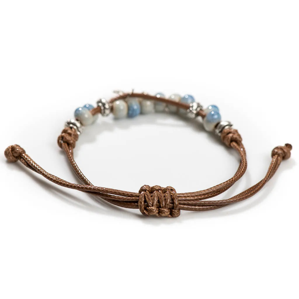 Exquise Handgemaakte Vlinder Keramiek Gebroken IJs Vintage Verstelbare Armband - Bohemian Chic Sieraden op Elastic Band, een Uniek Cadeau Idee! H920