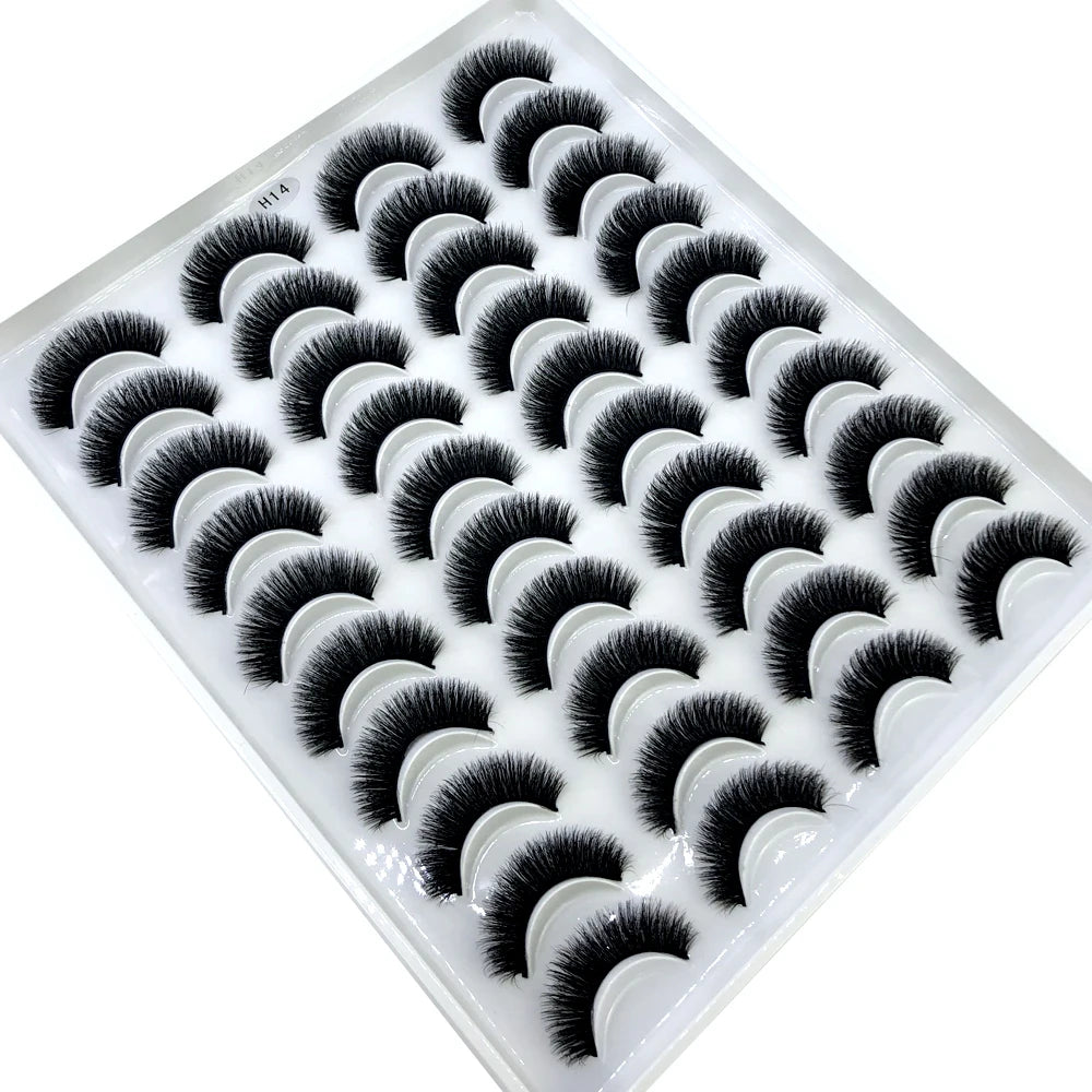 2023 Premium 20 Pairs Natuurlijke Lange 3D Minks Valse Wimpers Makeup Kit - Prachtig Gecontroleerde Mink Wimper Extensies voor Verbluffende Ogen!