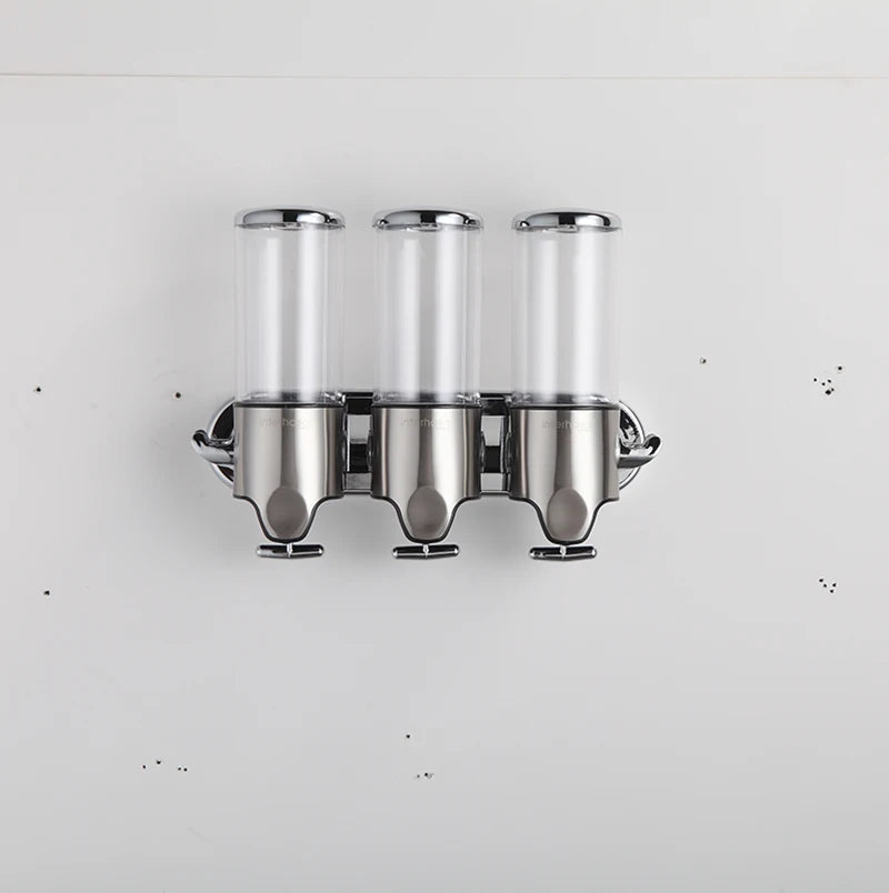 Stijlvolle wandgemonteerde vloeibare zeepdispenser voor de badkamer - Kies voor één, twee of drie compartimenten voor zeep, shampoo en douchegel