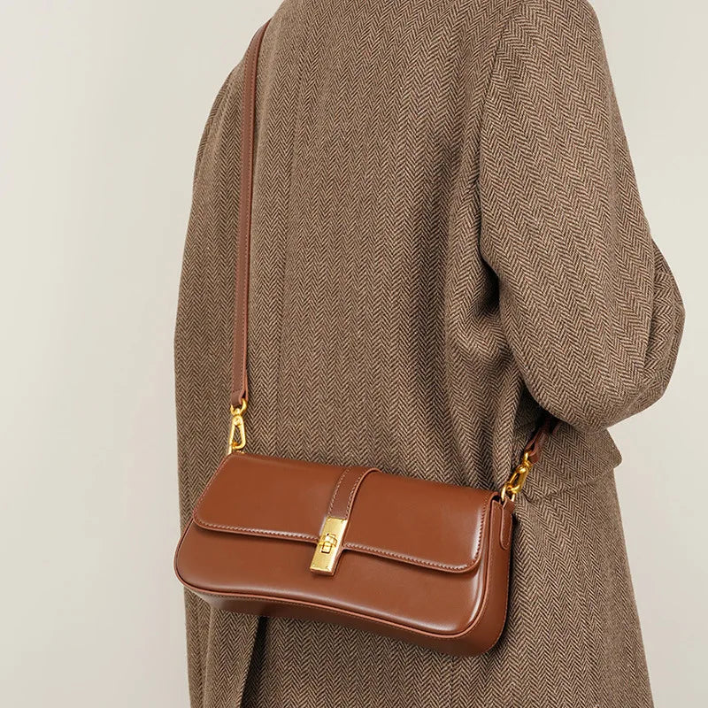 Jonlily Dames Chic Echte Leren Schoudertas - Stijlvolle Mini Tote & Casual Dag Tas - KG1313