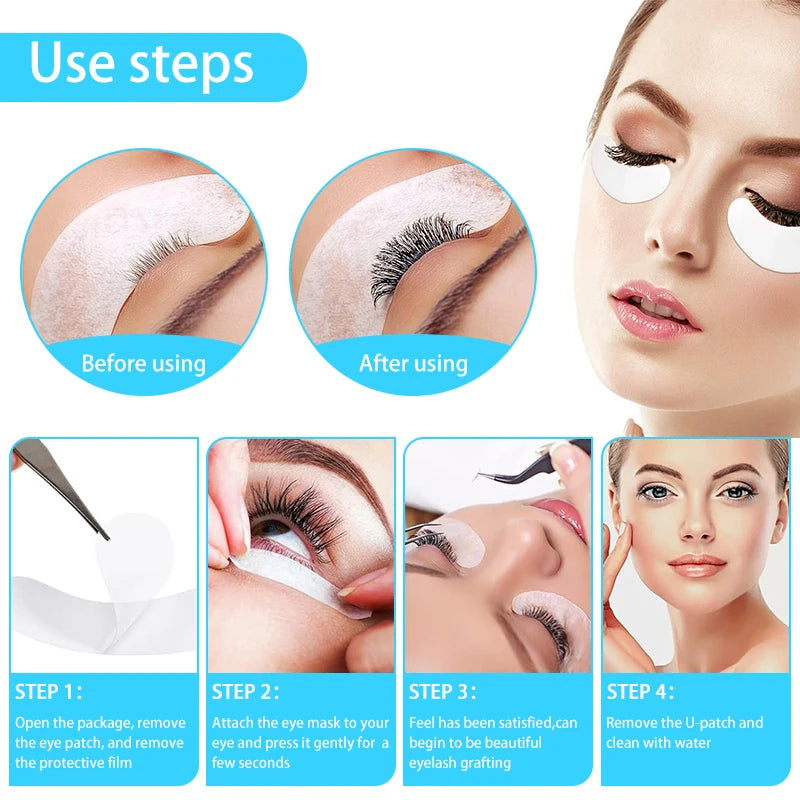 50 Paar Luxe Hydrogel Oogpatches voor Wimperextensions - Perfecte Onder-Oog Isolatie en Makeup Tools!