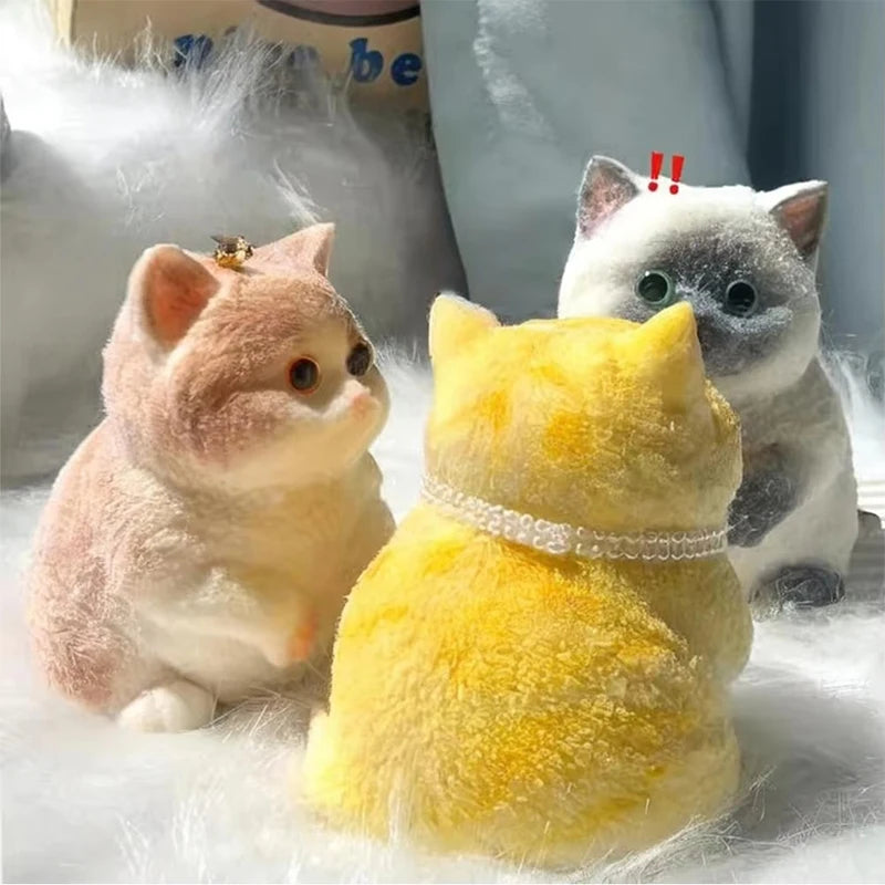 Schattige Jumbo Kitty Kat Taba Siliconen Pluche Speelgoed - Handgemaakte Squeeze Mochi voor Stressverlichting & Ontspanning - Perfect Cadeau voor Kattenliefhebbers!