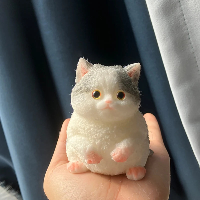 Schattige Jumbo Kitty Kat Taba Siliconen Pluche Speelgoed - Handgemaakte Squeeze Mochi voor Stressverlichting & Ontspanning - Perfect Cadeau voor Kattenliefhebbers!