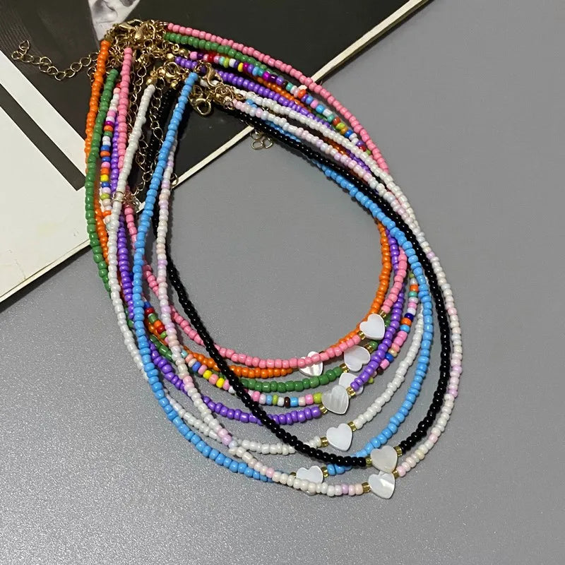 Vibrant Hart Ontwerp Zaadparel Choker Ketting voor Meisjes - Perfecte Lente/Zomer Accessoire, Ideaal voor Groothandel & Dropshipping!