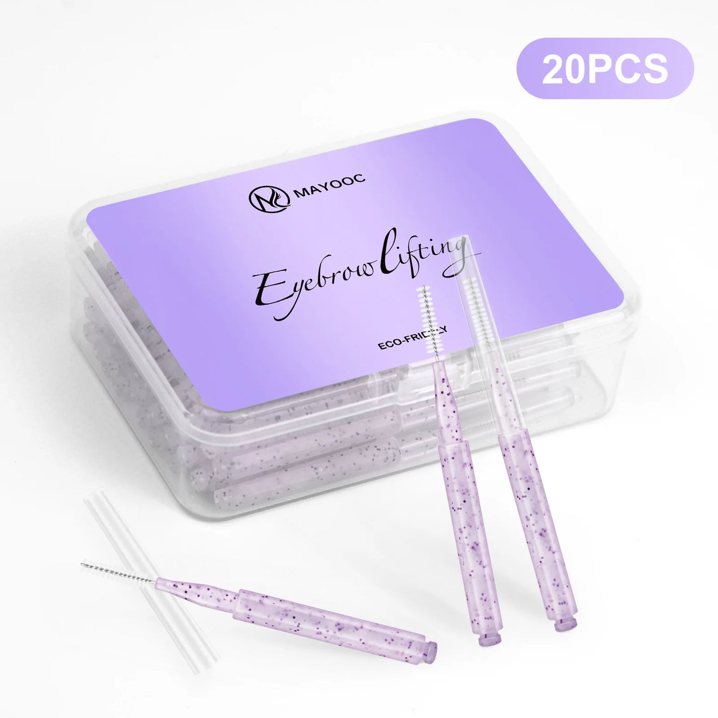 MAYOOC Mini Oogbrauwborstel Set – Wegwerp Oogbrowlifting & Permanent Borstels met Buigbare Microapplicators voor Perfecte Wimpertoepassing