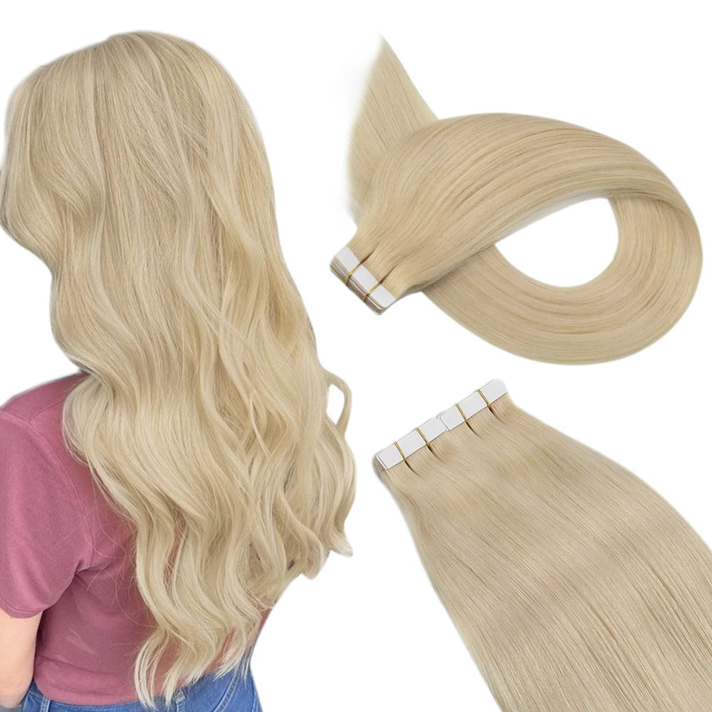 Luxe Ugeat Tape-In Haarextensions met Echt Braziliaans Remy Haar – Strak, Naadloze Huidband voor Prachtige Balayage Stijlen (20P/40P)