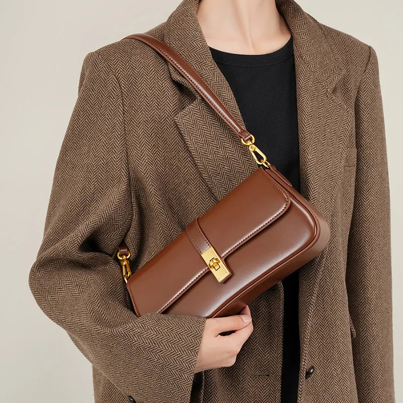 Jonlily Dames Chic Echte Leren Schoudertas - Stijlvolle Mini Tote & Casual Dag Tas - KG1313