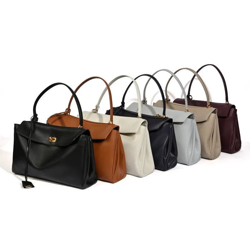 Elegante 2025 Luxe Rodeo Damestassen: Echte leren tote bags met chique gouden gespen voor lente en herfst