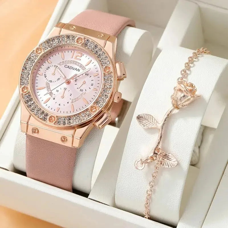 Exquise Luxe Rhinestone Dames Kwarts Horloge - Elegante Mode Tijdpiece voor Meisjes en Vrouwen