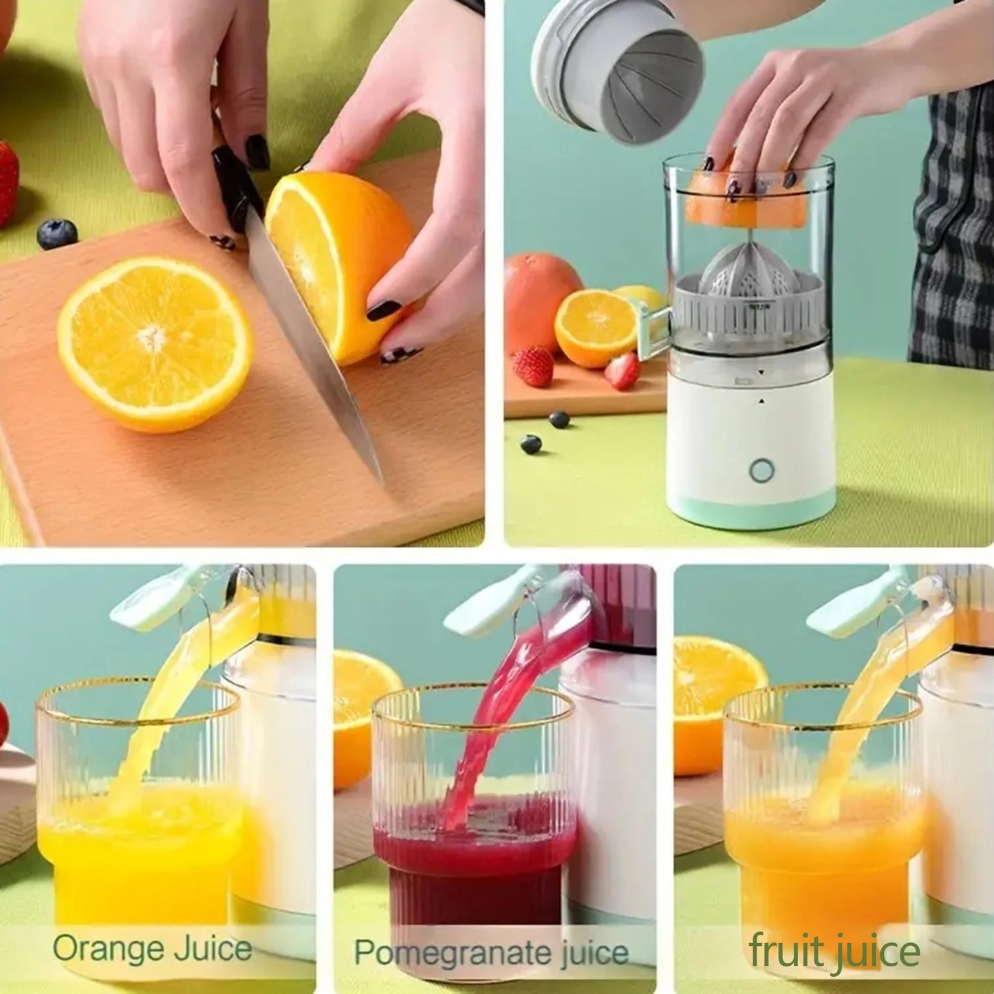 Draadloze Citrus Juicer – Snelle, Moeiteloze Sapextractie van Sinaasappels & Citroenen