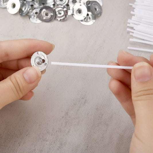 Candle Wicks with Sustainers | Pre-Tabbed Cotton Wicks for Candle Making | Multiple Lengths & Bulk Packs