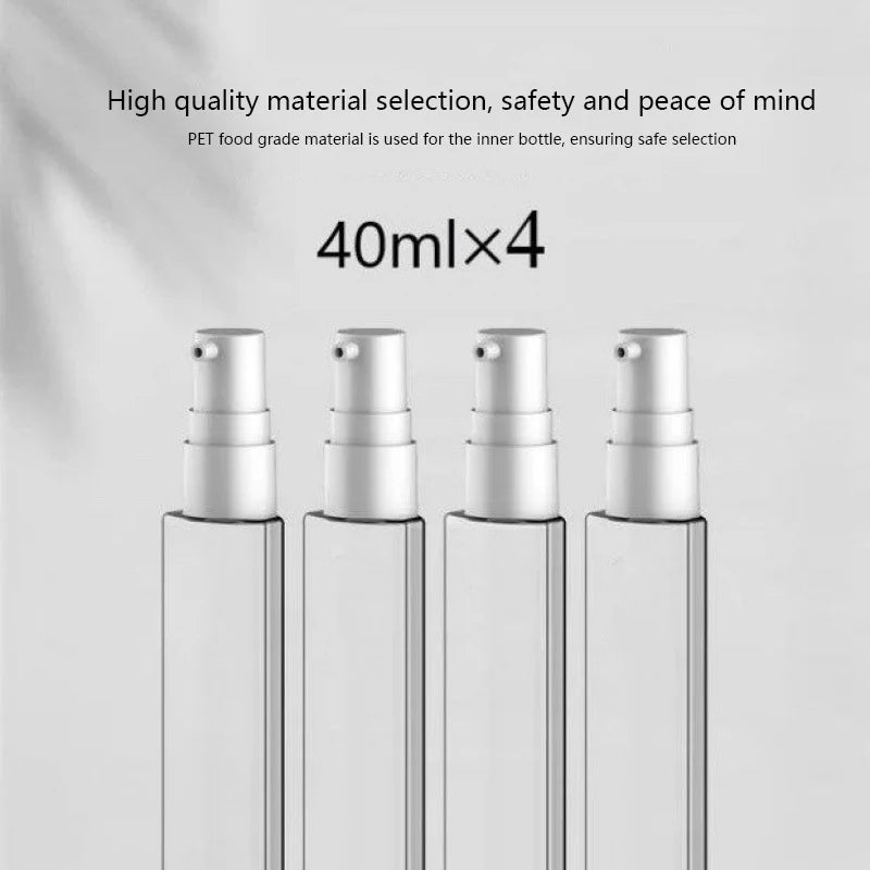Ultieme 4-in-1 Reisdispenser: Veelzijdige Verdeelbottle voor Shampoo, Lotion, Douchegel en Zeep – Perfecte Lege Reisk containers!