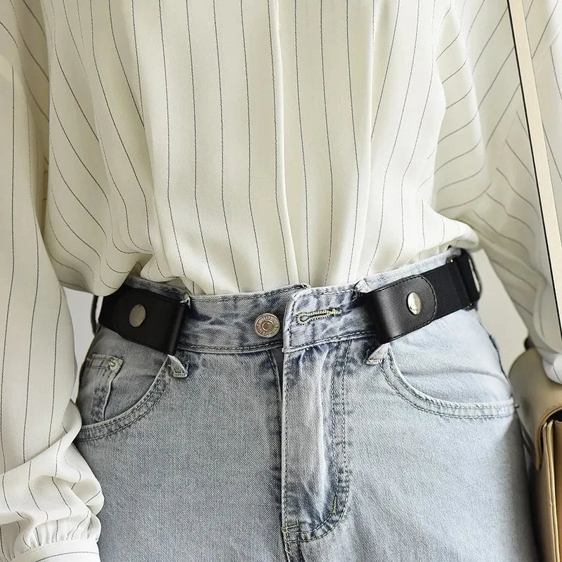 Veelzijdige Elastische Tailleband zonder Gesp voor Jeans en Jurken - Comfortabel, Geen Bult, Gemakkelijk te Gebruiken voor Zowel Mannen als Vrouwen!