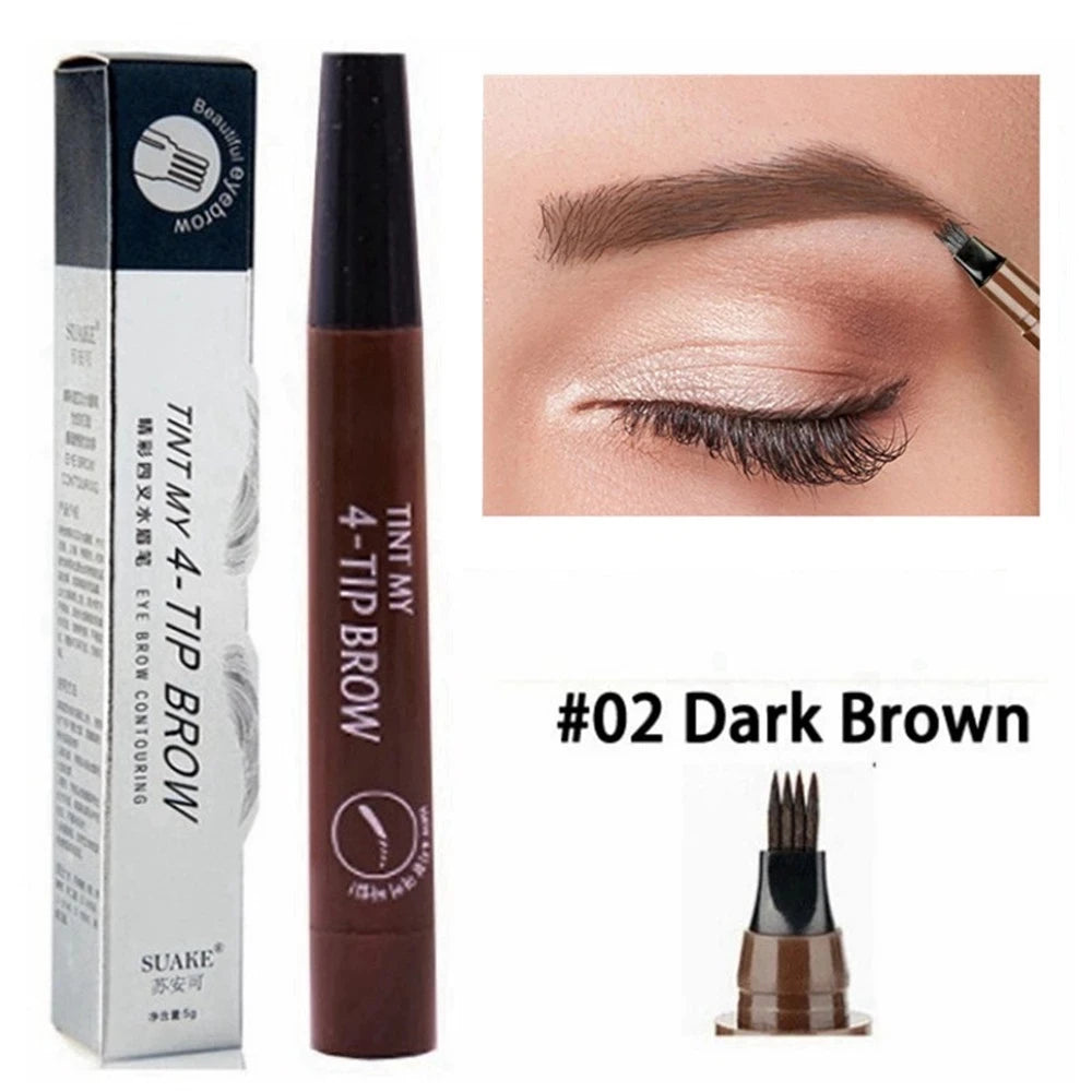 Levende 5-Kleur Microblading Oogpotlood - Waterdichte en Langdurige Vloeibare Oogpotlood met Precisie 4-Punt Tip