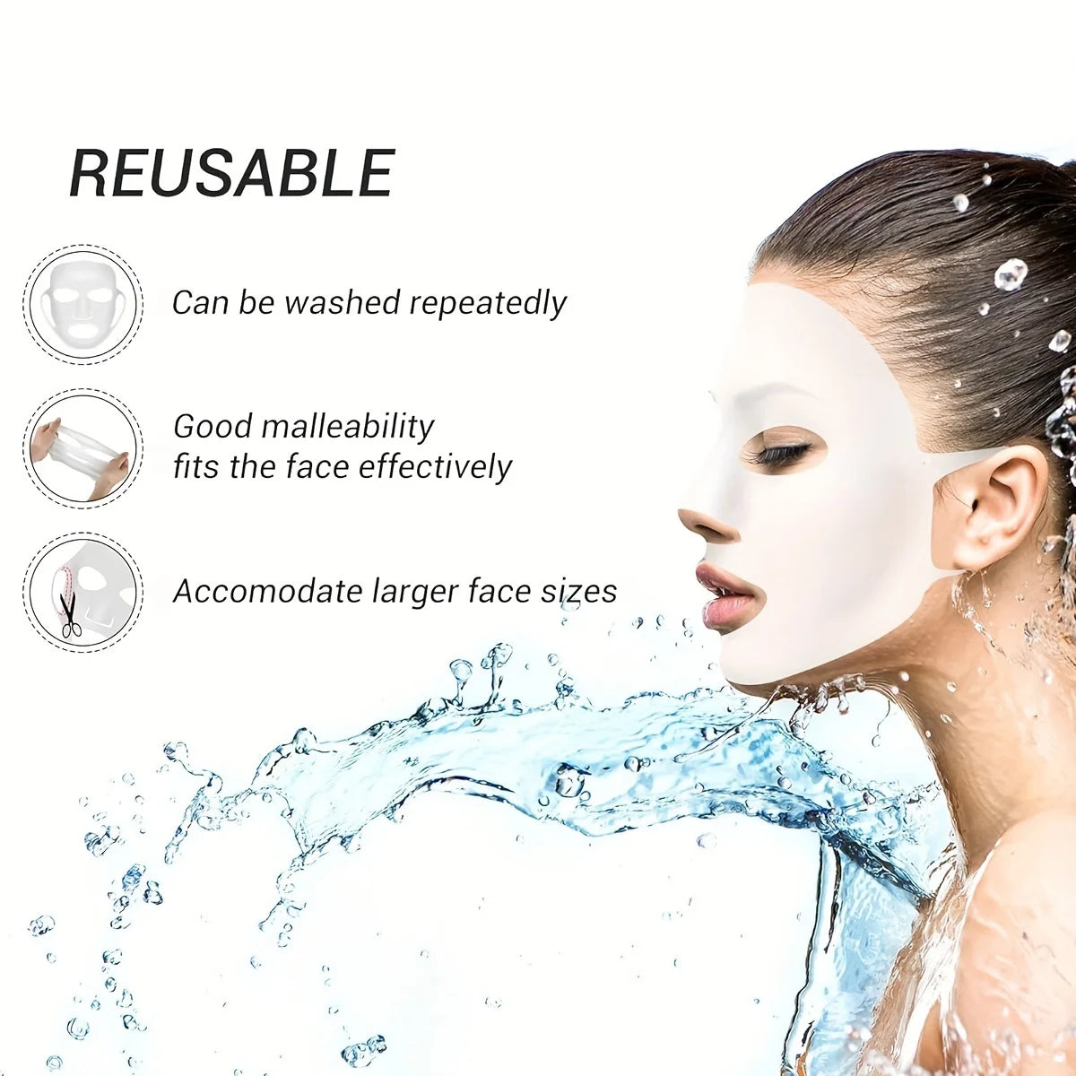 Revitaliseer je huid met onze 3D siliconen masker cover - herbruikbaar oor-hangend hydraterend en verstrakend gezichtsverzorgingshulpmiddel!
