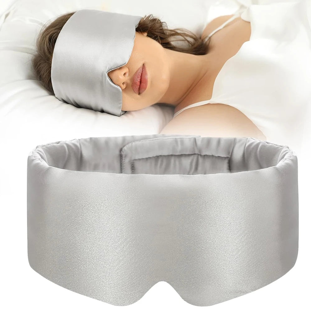 Luxe Verstelbare Zijde Oogslaapmasker voor Zijslapers, Perfect Oogmasker voor Rustgevende Slaap - 100% Pure Moerbei Zijde voor Mannen en Vrouwen