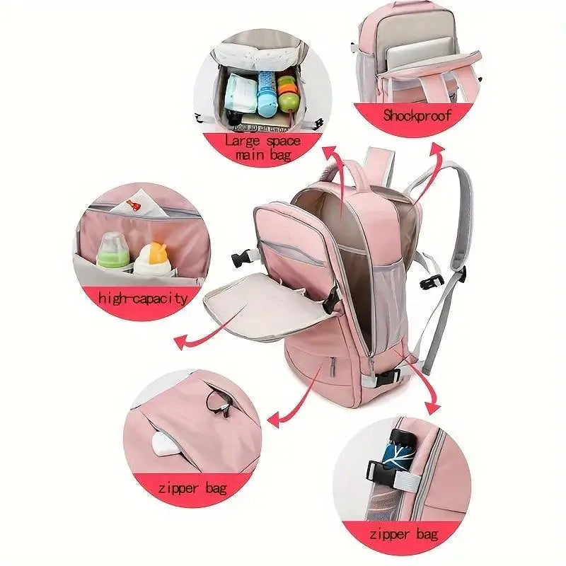 Ruime multifunctionele waterdichte rugzak voor dames met schoenencompartiment - Perfect voor reisavonturen!