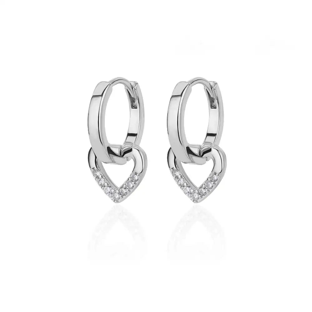 Elegante Gouden Zirkonia Hart Dangle Oorbellen voor Vrouwen en Meisjes - Luxueuze Koppel Sieraden Perfect voor Feestjes en Cadeaus