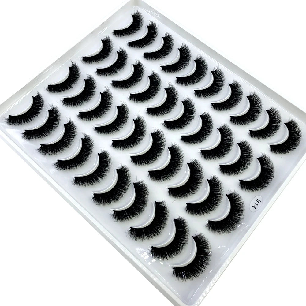 2023 Premium 20 Pairs Natuurlijke Lange 3D Minks Valse Wimpers Makeup Kit - Prachtig Gecontroleerde Mink Wimper Extensies voor Verbluffende Ogen!
