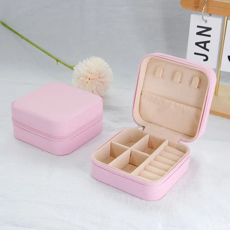 Elegante Draagbare Leren Sieraden Organiser & Reisdoos - Perfect om Je Schatten Veilig en Stylistisch te Houden!