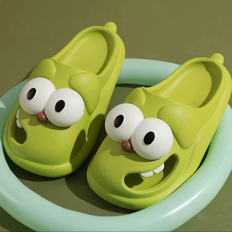 Schattige Grote Oog Hond Tong Kus Slippers - Leuk en Comfortabel Cartoon-Stijl EVA Schoeisel voor Vrouwen