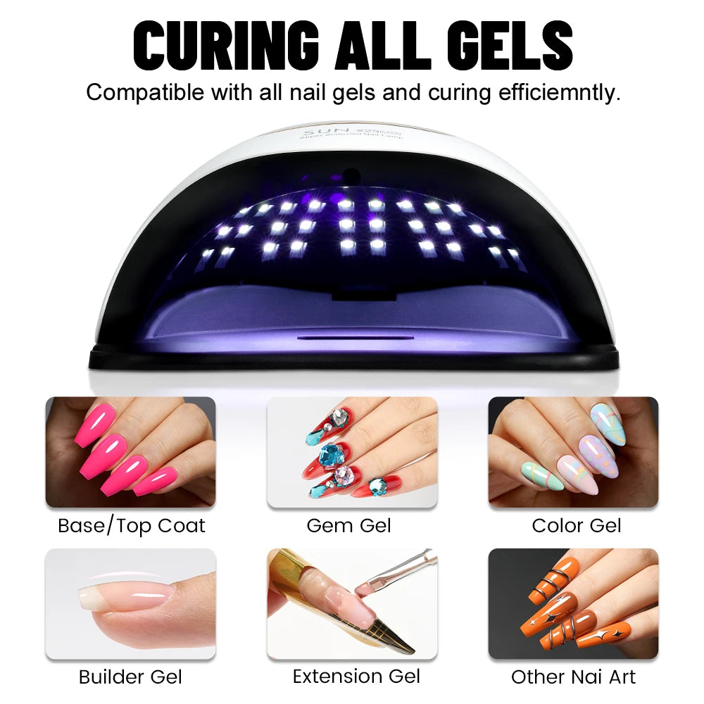 Professionele 380W LED Nagellamp voor Snelle Gel Uitharding - 81 LED's, 4 Timerinstellingen, Perfect voor Thuis en Salon Nagelkunst!