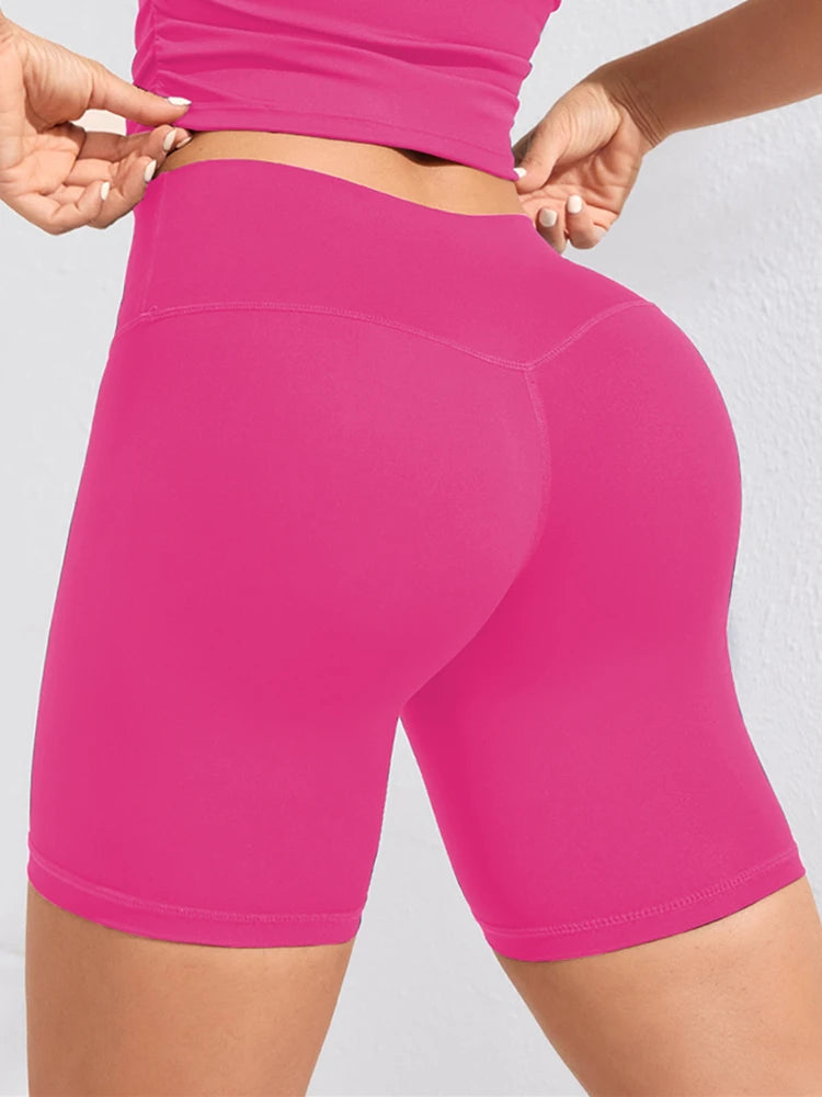 Stijlvolle Hoge Taille Sport Shorts voor Vrouwen - Sneldrogende Fitness Leggings voor Zomertrainingen en Actieve Avonturen!