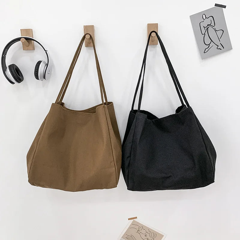Stijlvolle en Ruime Eco-vriendelijke Canvas Draagtas - Perfect voor de Dagelijkse Avonturen van Vrouwen en Boodschappen!