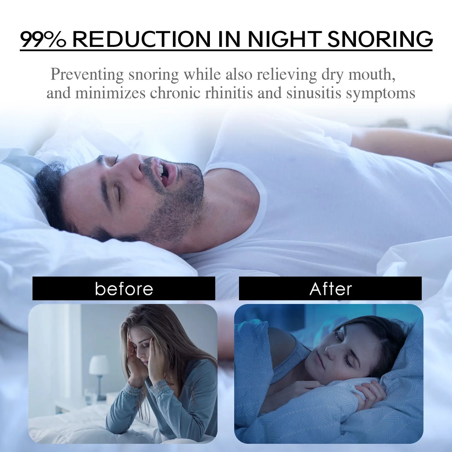 Revitalizeer Je Slaap: Draagbare Antisnurk Neuspatch voor Optimale Ademhaling en Comfort Gedurende de Nacht