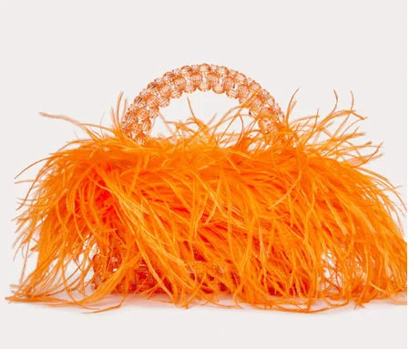 Chic Parelsnoer & Veer Bont Handtas - Designer Acryla Kristallen Doos Tote voor Dames, Handgemaakte Elegantie voor Feesten