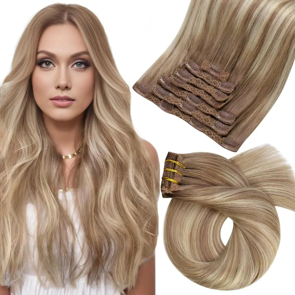 Transformeer je look met Moresoo Premium Clip-In Haarextensions - 100% Natuurlijke Remy Haar, Rechte Stijl, Verkrijgbaar in 5 en 7 Delige Sets!