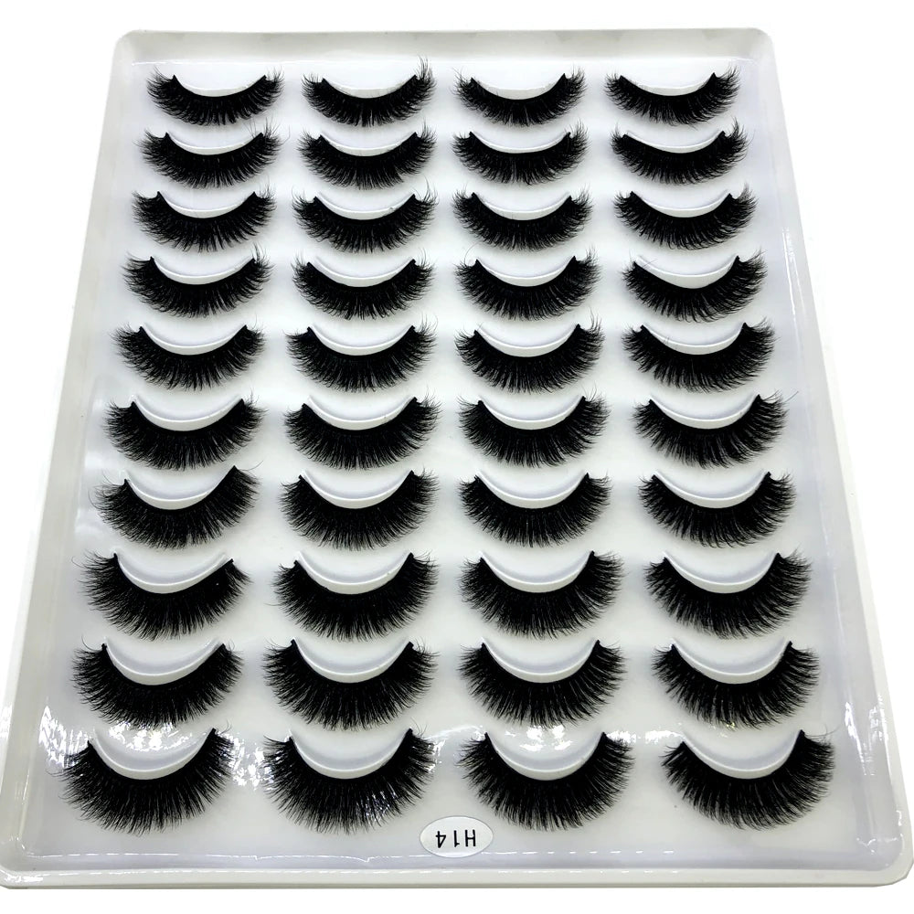 2023 Premium 20 Pairs Natuurlijke Lange 3D Minks Valse Wimpers Makeup Kit - Prachtig Gecontroleerde Mink Wimper Extensies voor Verbluffende Ogen!