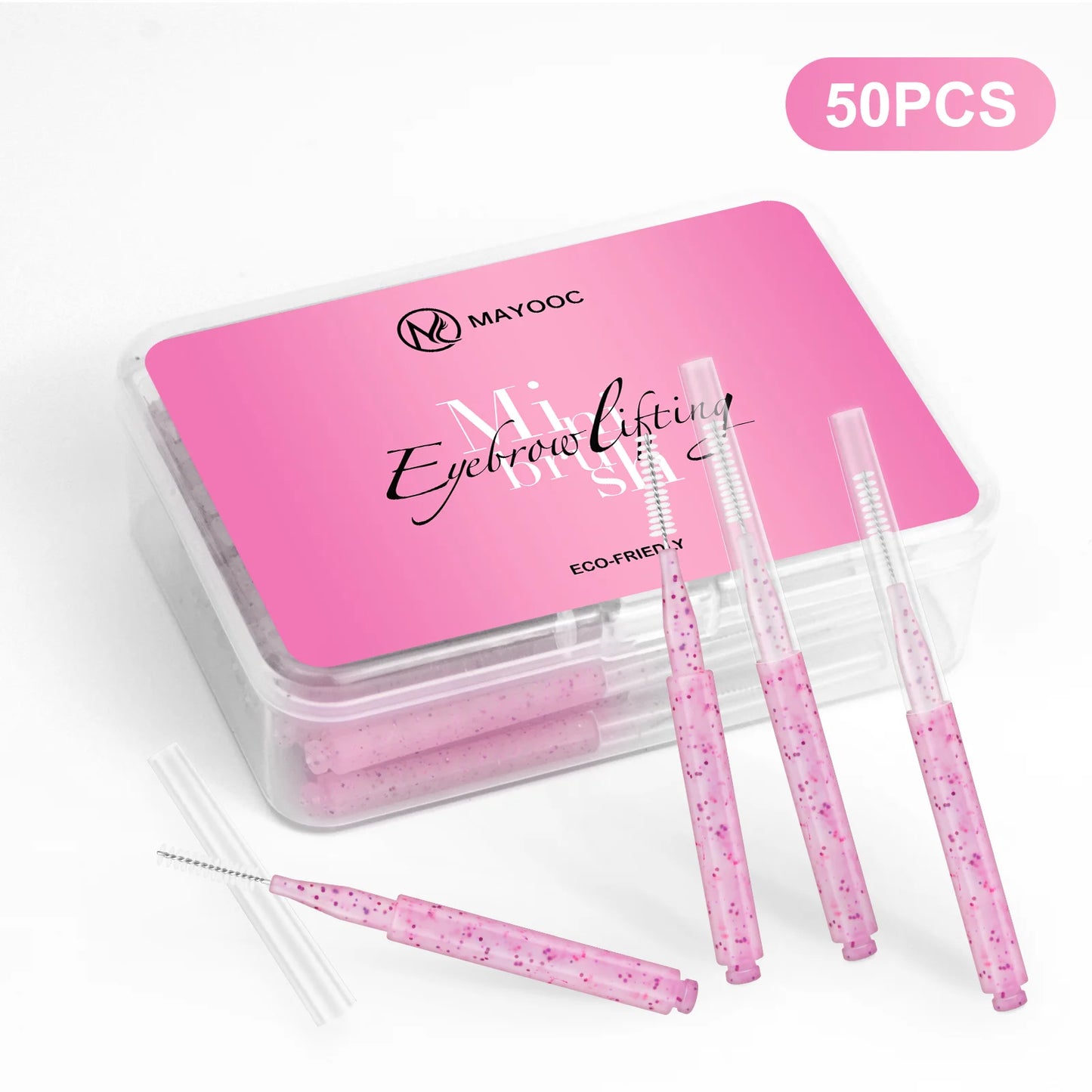 MAYOOC Mini Oogbrauwborstel Set – Wegwerp Oogbrowlifting & Permanent Borstels met Buigbare Microapplicators voor Perfecte Wimpertoepassing