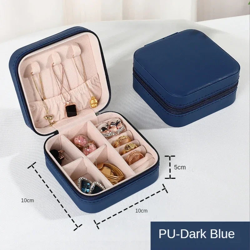 Elegante Draagbare Leren Sieraden Organiser & Reisdoos - Perfect om Je Schatten Veilig en Stylistisch te Houden!