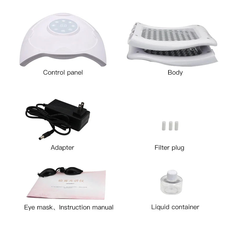 Revitaliseer je huid met de 8-kleurige LED koude nano spray fototherapie gezichtsmaske - Geniet van rode lichttherapie en hydraterende stoom voor een spa-achtige ervaring!