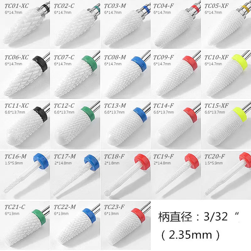Premium Keramische Vijlbits - Elektrische Pedicure & Manicure Polijstgereedschap voor Moeiteloos Nagelart & Cuticle Verzorging