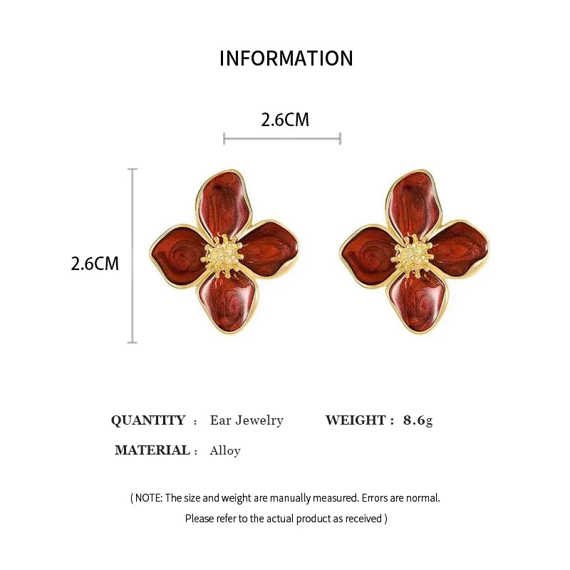 Charmante Vintage Bloemige Stud Oorbellen voor Dames - Kleurrijke Metalen Oor Sieraad Perfect voor Feesten en Huwelijken!