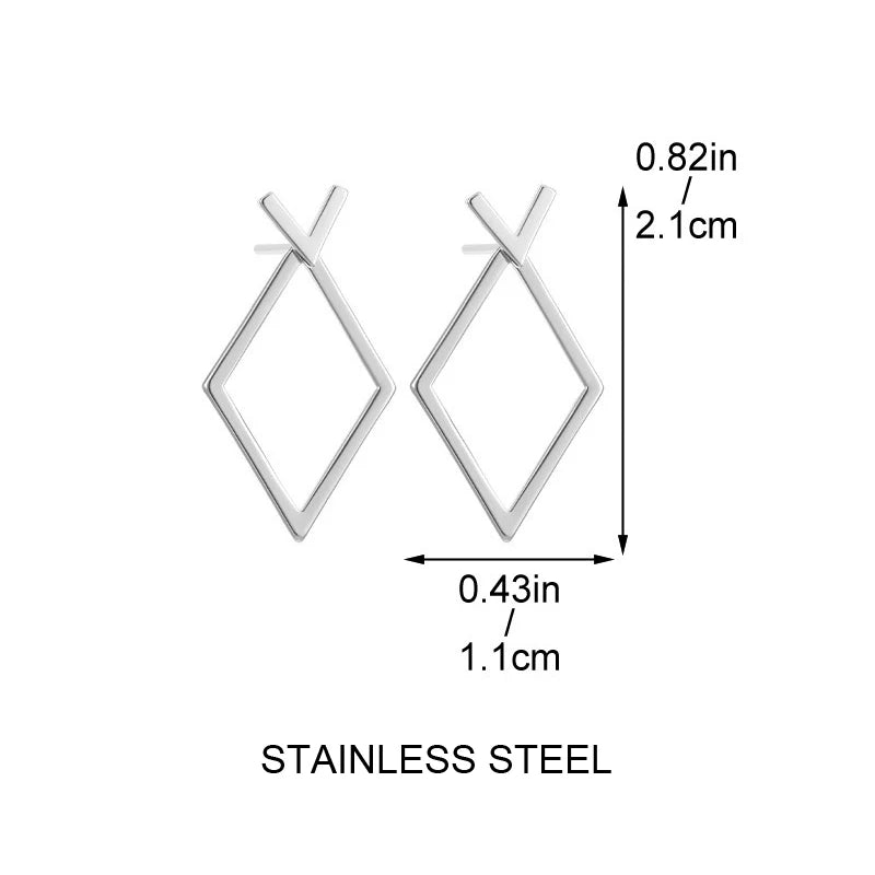 Chic Retro Minimalistische Geometrische Vierkante Afneembare Driehoek Stud Oorbellen - Perfecte Mode Accessoires voor Vrouwen & Ideale Feestcadeaus!