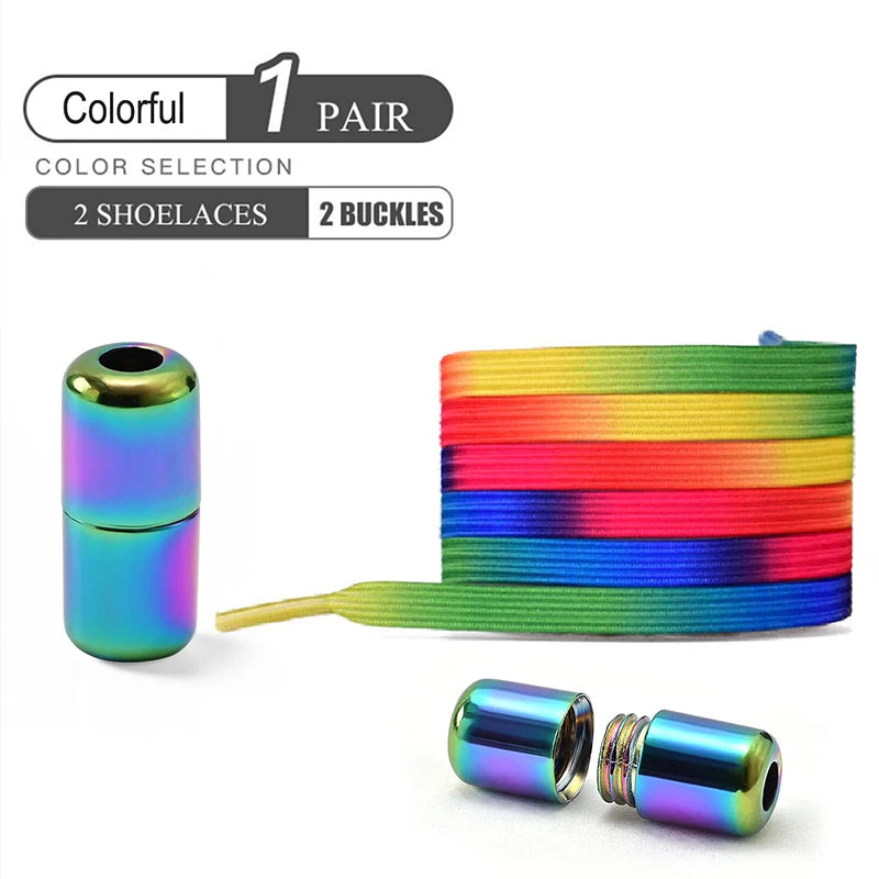 Levende Elastische Veters zonder Knoop met Kleurrijke Gespen – Perfect voor Kinderen en Volwassenen! Stijlvol, Makkelijk te Dragen en Verbreed voor Comfort!