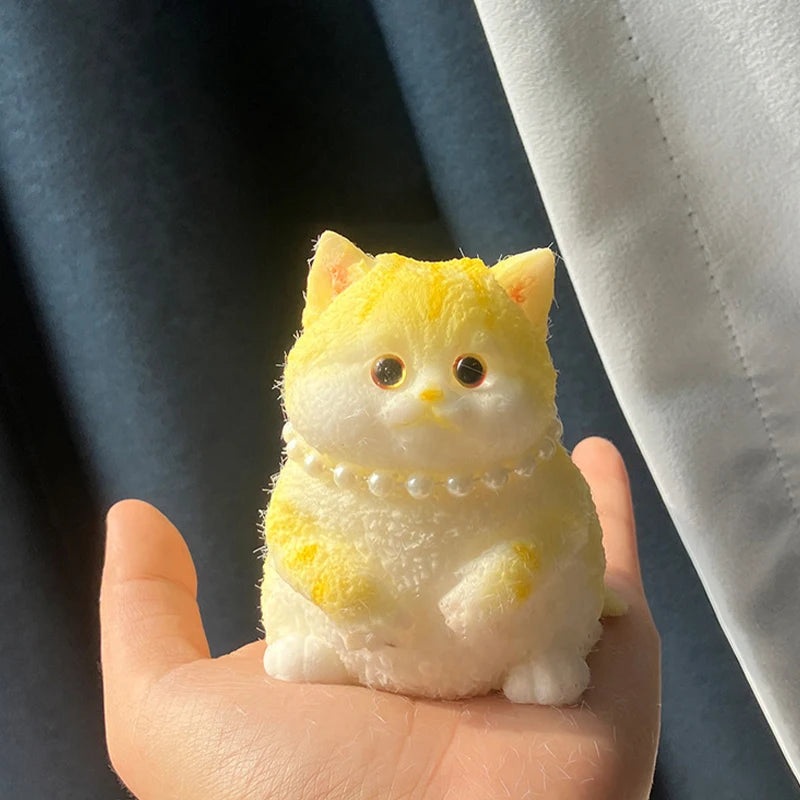 Schattige Jumbo Kitty Kat Taba Siliconen Pluche Speelgoed - Handgemaakte Squeeze Mochi voor Stressverlichting & Ontspanning - Perfect Cadeau voor Kattenliefhebbers!