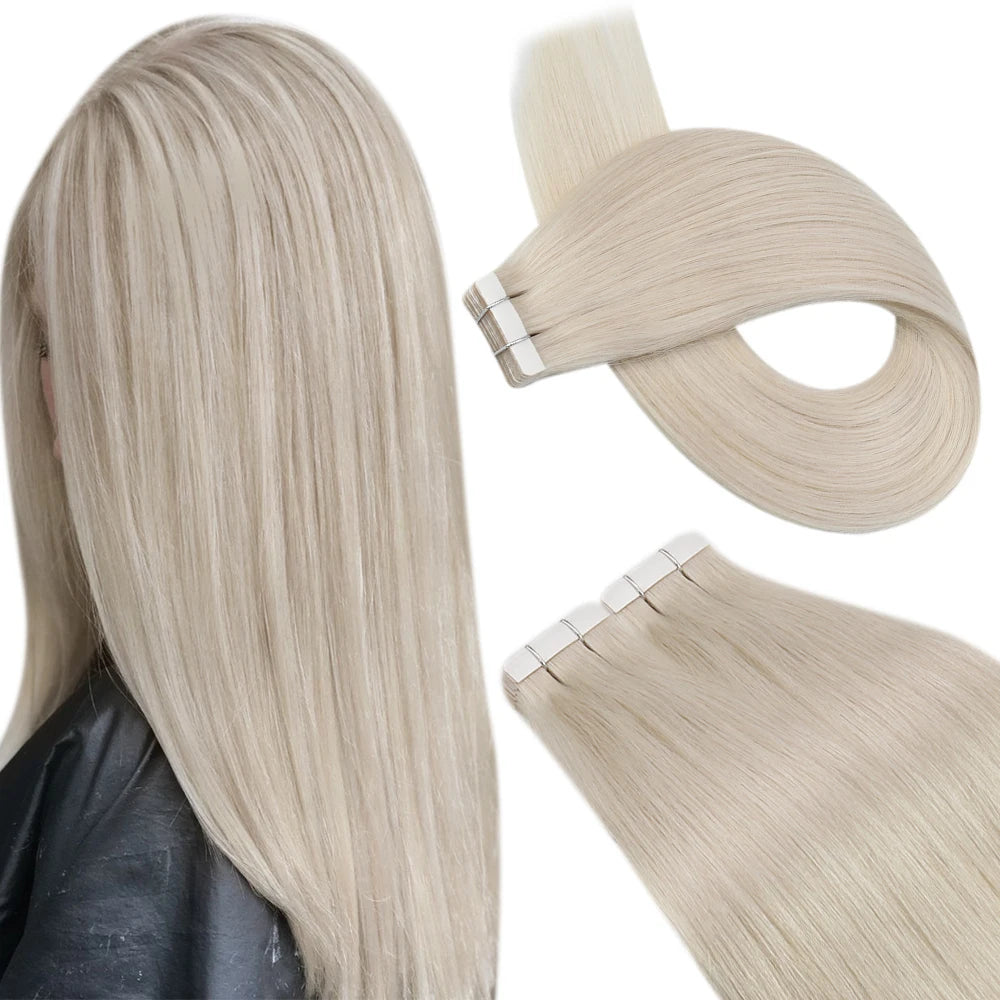 Luxe Ugeat Tape-In Haarextensions met Echt Braziliaans Remy Haar – Strak, Naadloze Huidband voor Prachtige Balayage Stijlen (20P/40P)