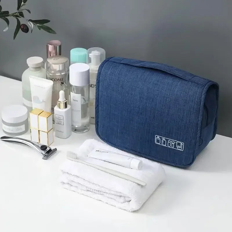 Stijlvolle Draagbare Oxford Stoffen Toilettas voor Mannen en Vrouwen - Waterdichte Reiswaszak met Hangontwerp