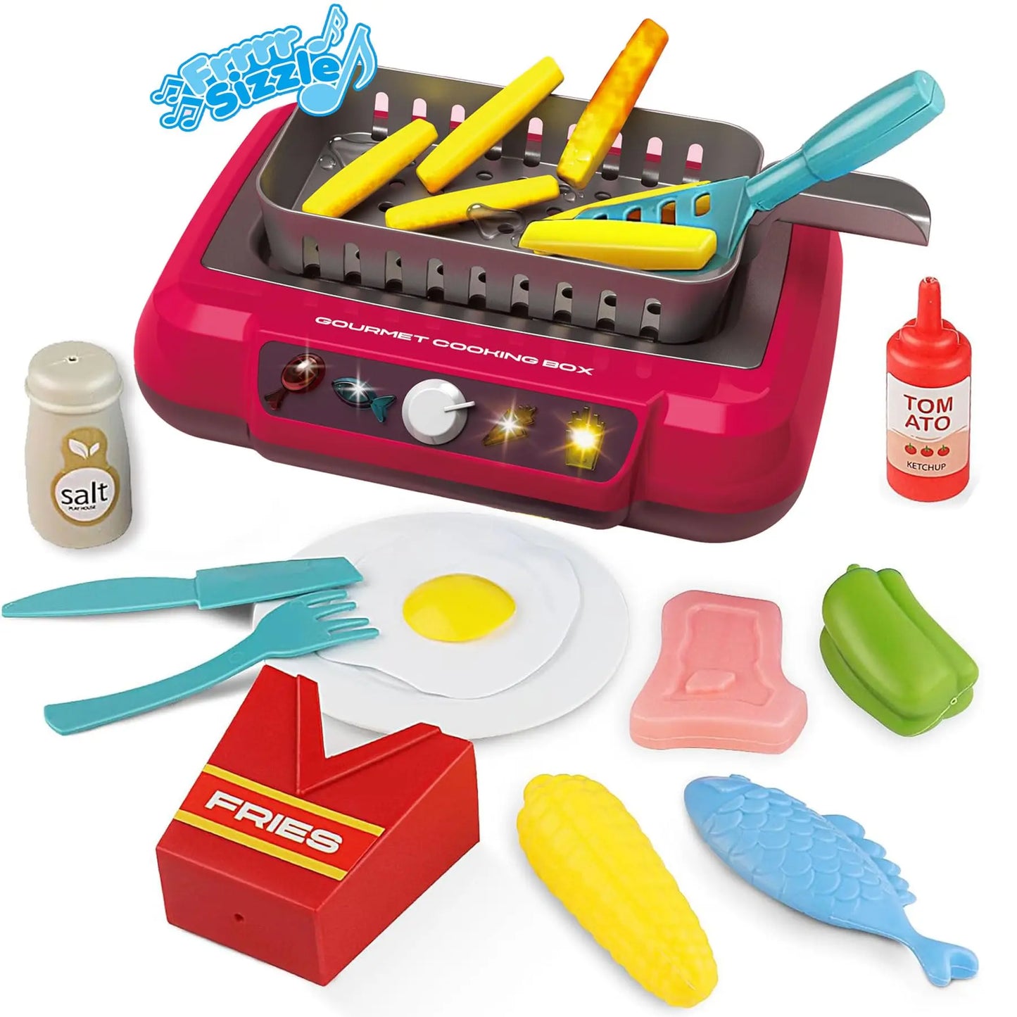 Spannende Kleurveranderende Gourmet Kookset - 20PCS Keukenaccessoires met Lichten voor Leuk Doe- alsof Spel, Perfect Cadeau voor Kinderen!