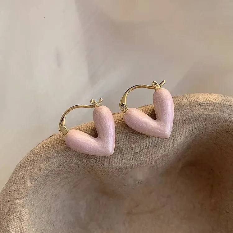 2023 Mode Hartvormige Stud Oorbellen voor Dames - Koreaans Geïnspireerde Elegante Lichtgewicht Luxe Liefdesdruppels - Chique Sieraad Cadeau voor Meisjes
